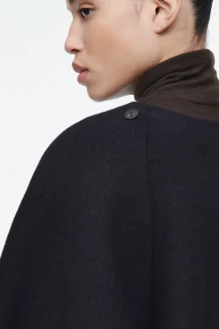 COS SCARF-DETAIL WOOL CAPE-Women Capes & Hybrids | Coats & Jackets