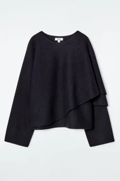 COS SCARF-DETAIL WOOL CAPE-Women Capes & Hybrids | Coats & Jackets