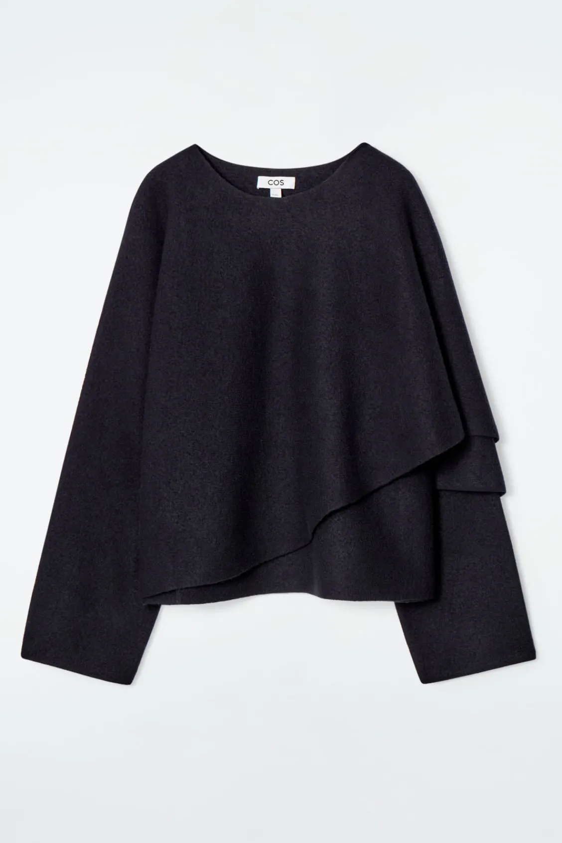 COS SCARF-DETAIL WOOL CAPE-Women Capes & Hybrids | Coats & Jackets