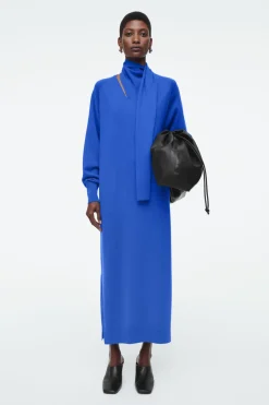 COS SCARF-DETAIL WOOL MAXI DRESS-Women Dresses & Jumpsuits | Sweaters & Cardigans