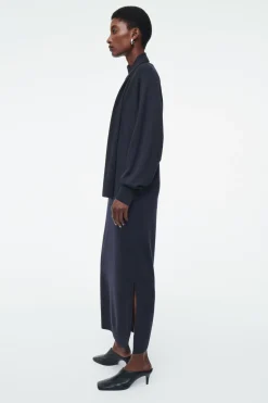 COS SCARF-DETAIL WOOL MAXI DRESS-Women Dresses & Jumpsuits | Sweaters & Cardigans