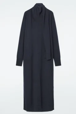 COS SCARF-DETAIL WOOL MAXI DRESS-Women Dresses & Jumpsuits | Sweaters & Cardigans