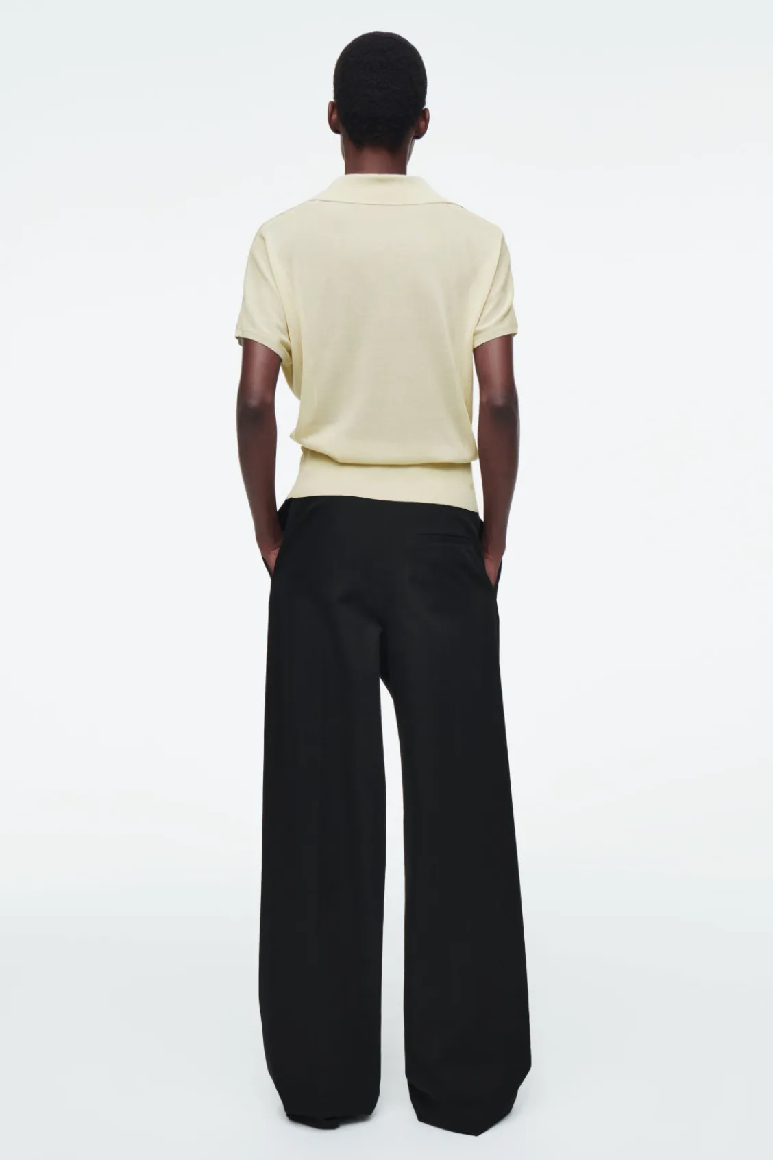 COS SCOOP-NECK KNITTED POLO SHIRT-Women Shirts & Blouses | Tops