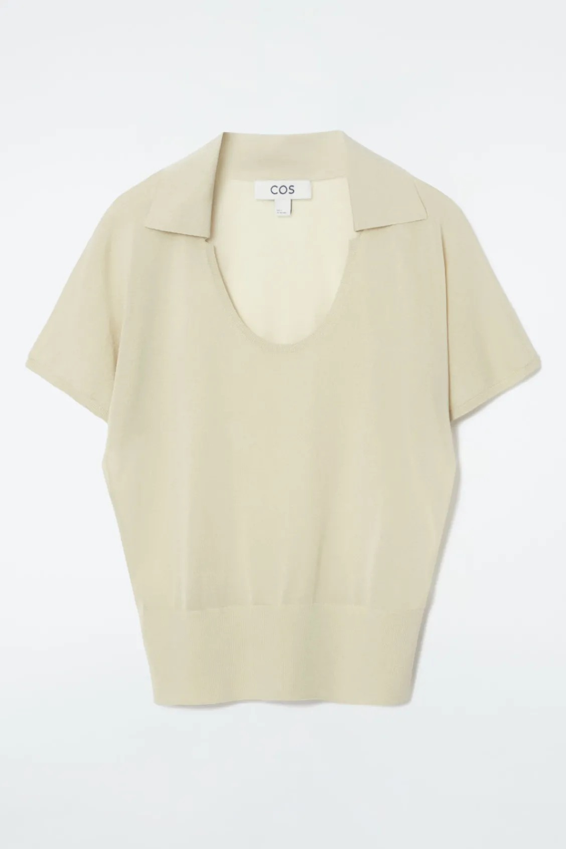 COS SCOOP-NECK KNITTED POLO SHIRT-Women Shirts & Blouses | Tops