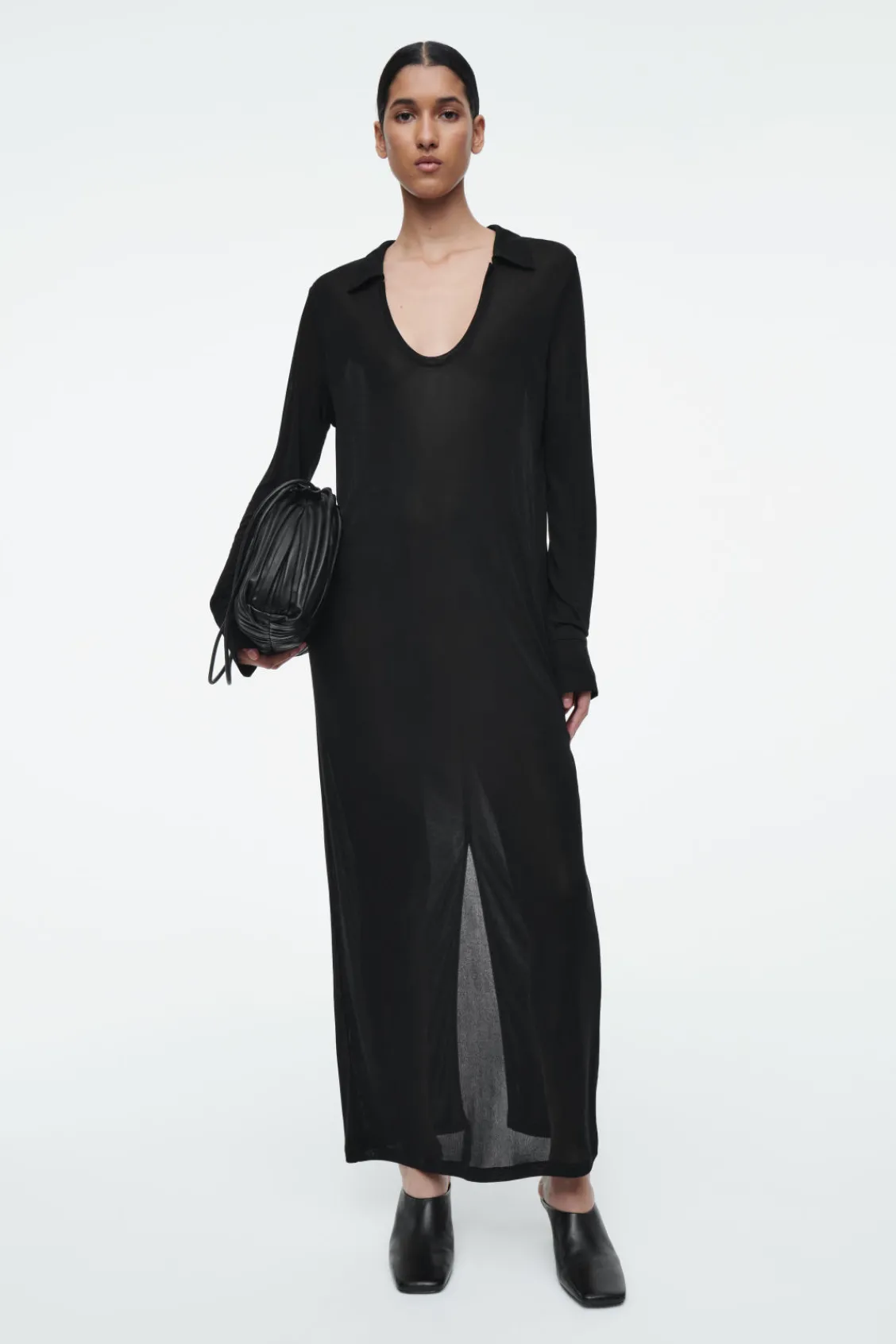 COS SCOOP-NECK POLO MAXI DRESS-Women Dresses & Jumpsuits