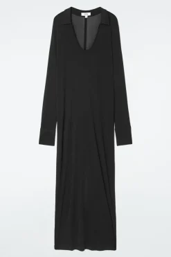 COS SCOOP-NECK POLO MAXI DRESS-Women Dresses & Jumpsuits