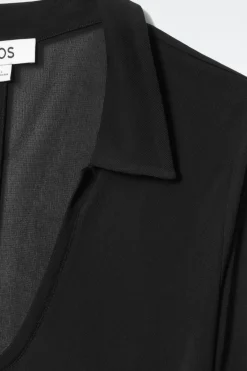 COS SCOOP-NECK POLO MAXI DRESS-Women Dresses & Jumpsuits
