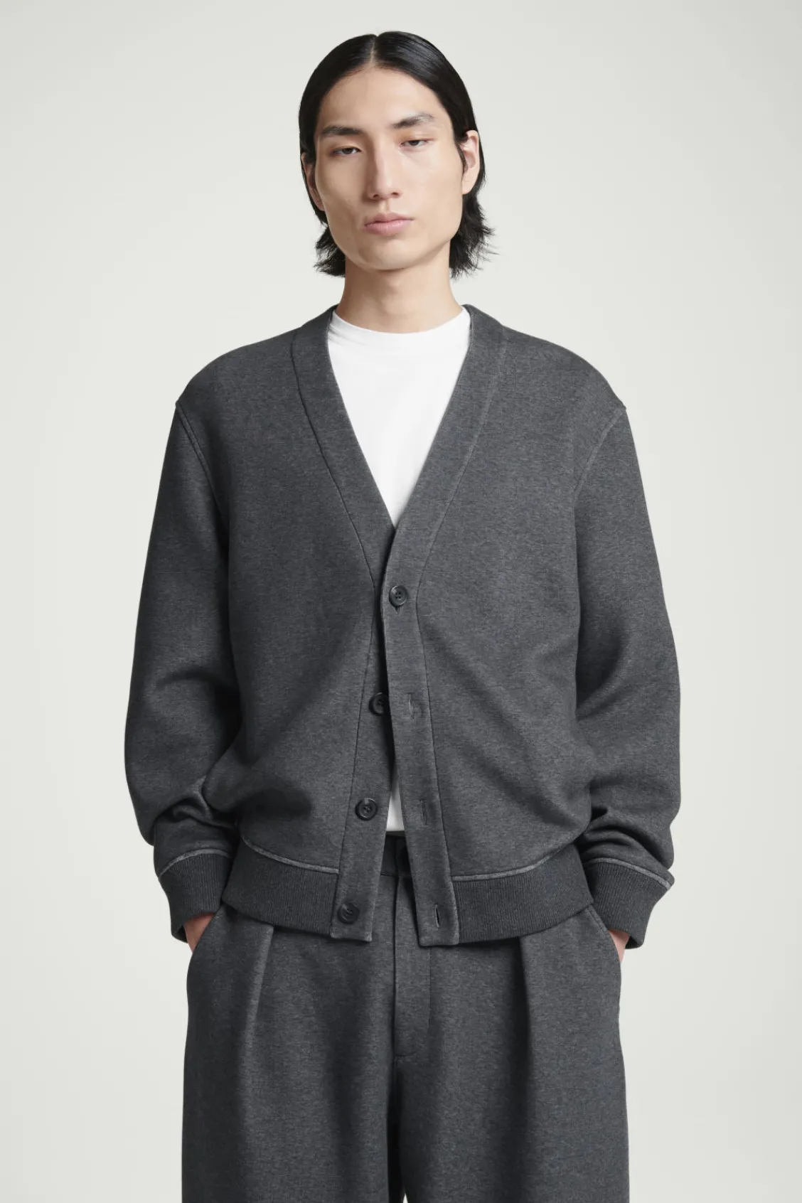 COS SCUBA-JERSEY V-NECK CARDIGAN- Matching Sets | Sweaters & Cardigans