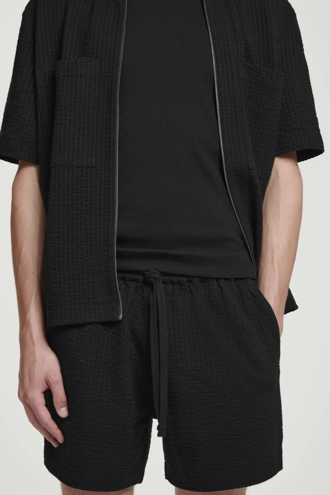 COS SEERSUCKER ELASTICATED SHORTS- Matching Sets | Pants