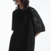 COS SEQUINED SUEDE T-SHIRT-Women T-Shirts | Tops