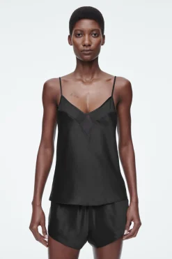 COS SHEER-PANEL SILK CAMI TOP-Women Tops