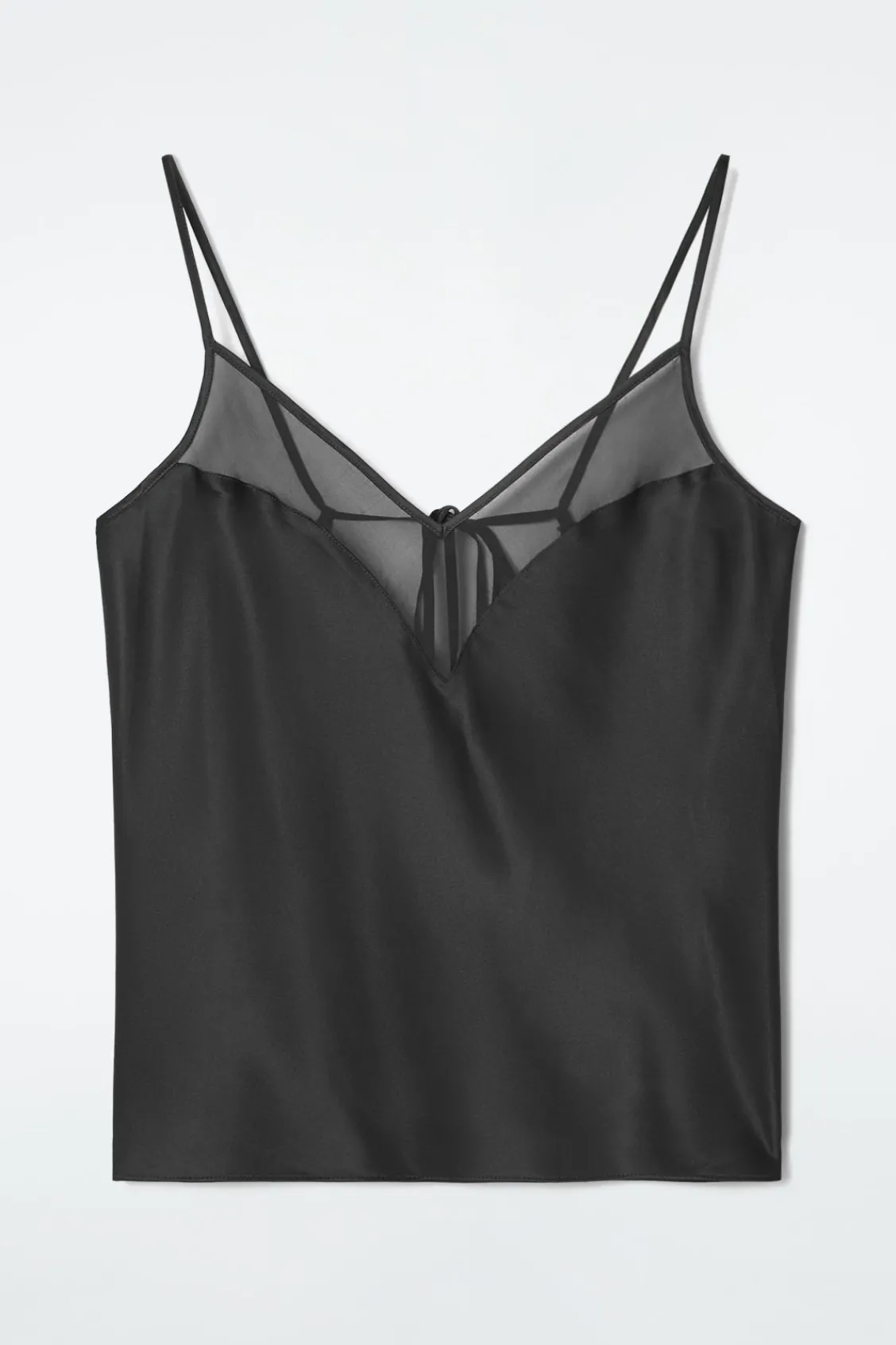 COS SHEER-PANEL SILK CAMI TOP-Women Tops