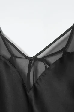COS SHEER-PANEL SILK CAMI TOP-Women Tops