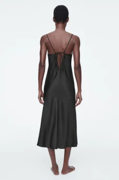 COS SHEER-PANEL SILK SLIP DRESS-Women Dresses & Jumpsuits