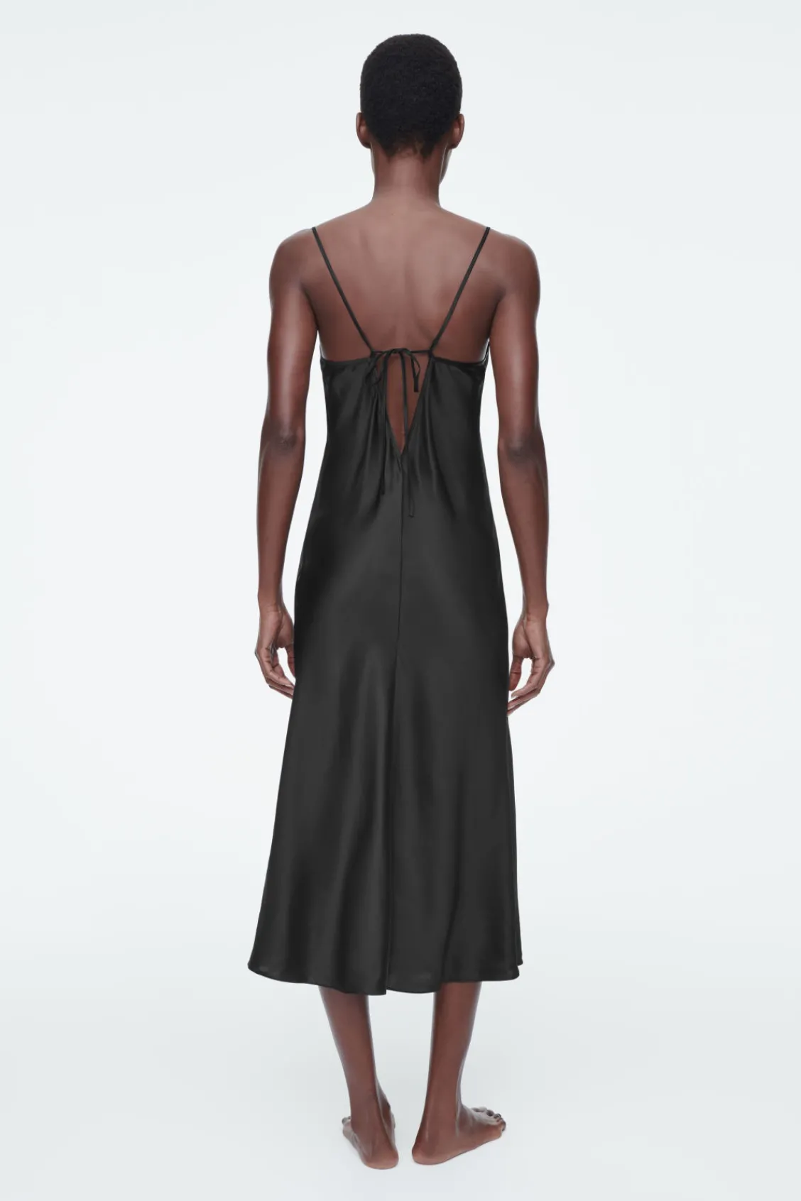 COS SHEER-PANEL SILK SLIP DRESS-Women Dresses & Jumpsuits