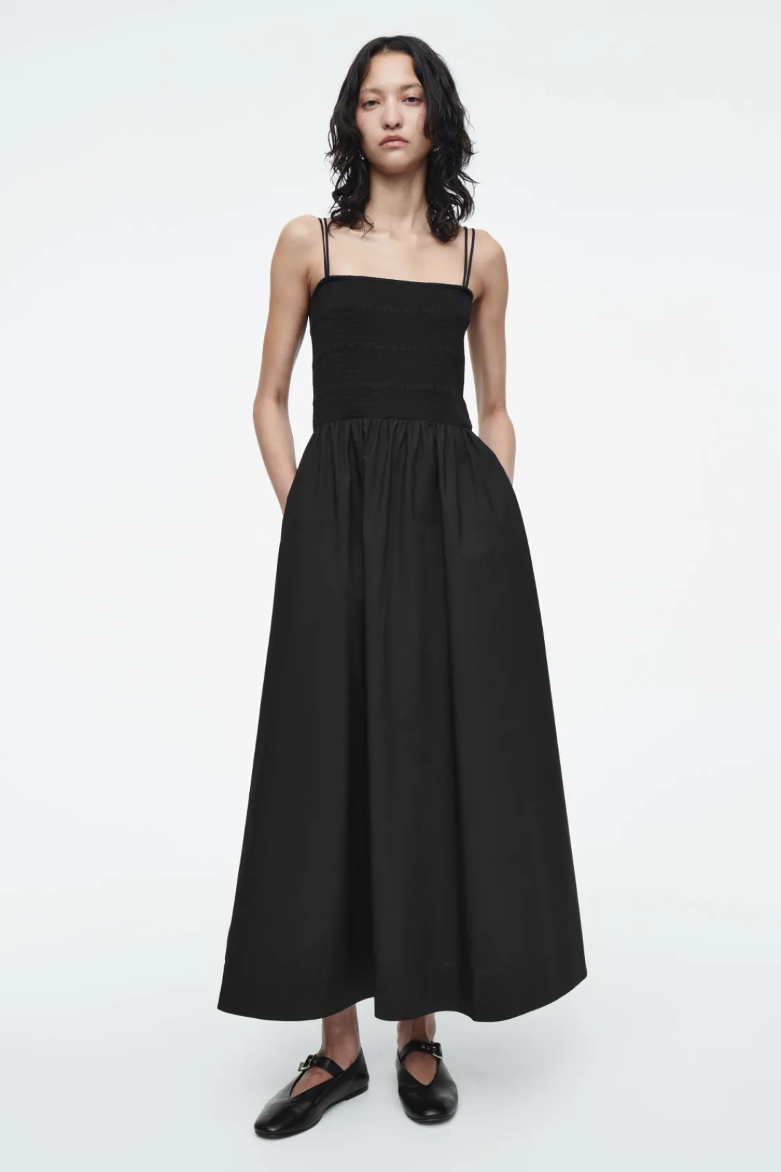 COS SHIRRED MIDI DRESS-Women Dresses & Jumpsuits