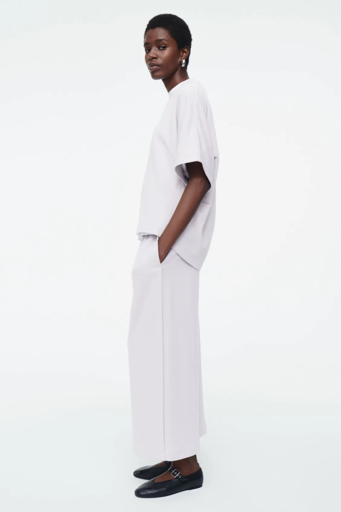 COS SHORT-SLEEVED JERSEY SWEATSHIRT-Women Tops