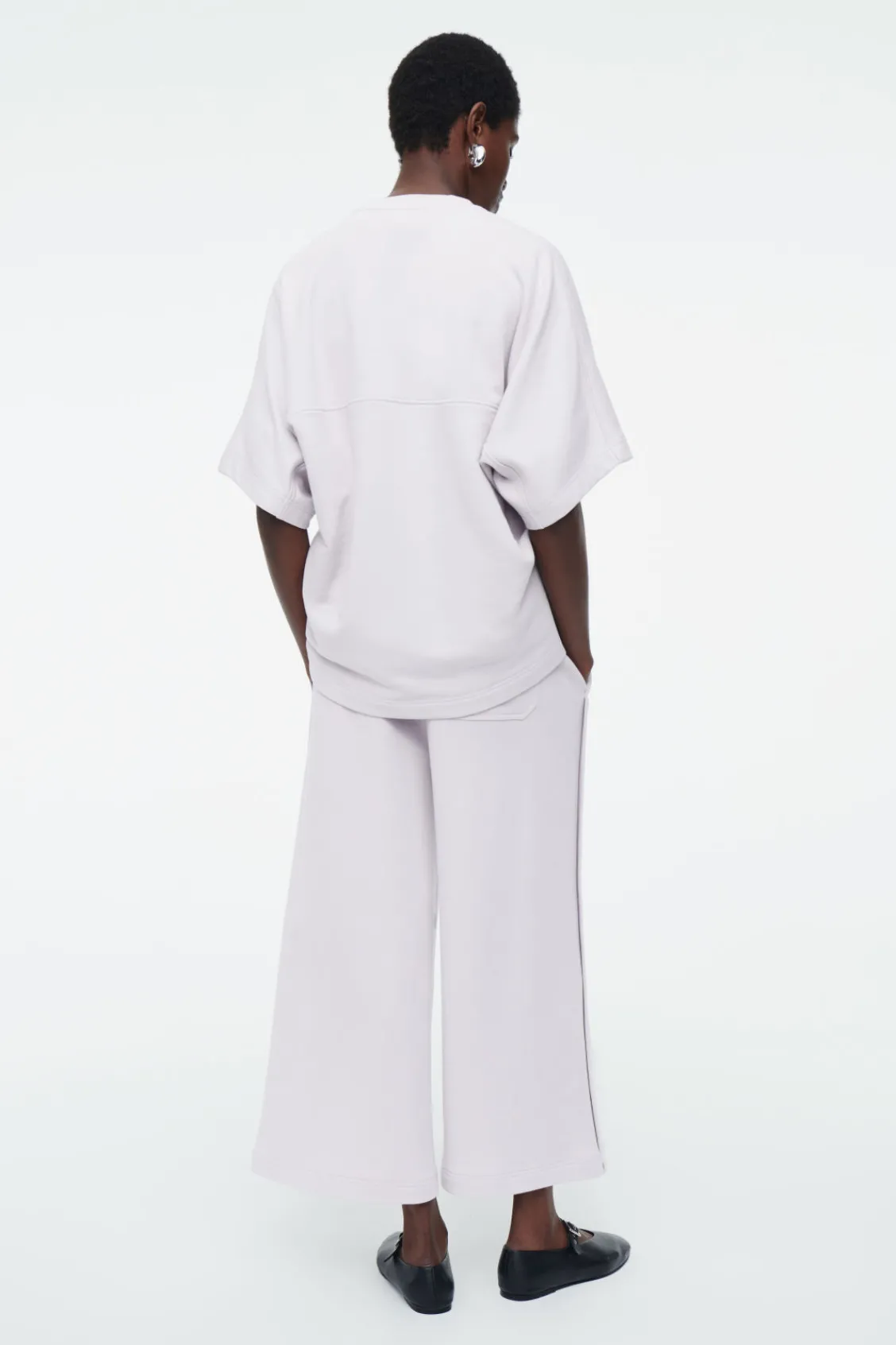 COS SHORT-SLEEVED JERSEY SWEATSHIRT-Women Tops