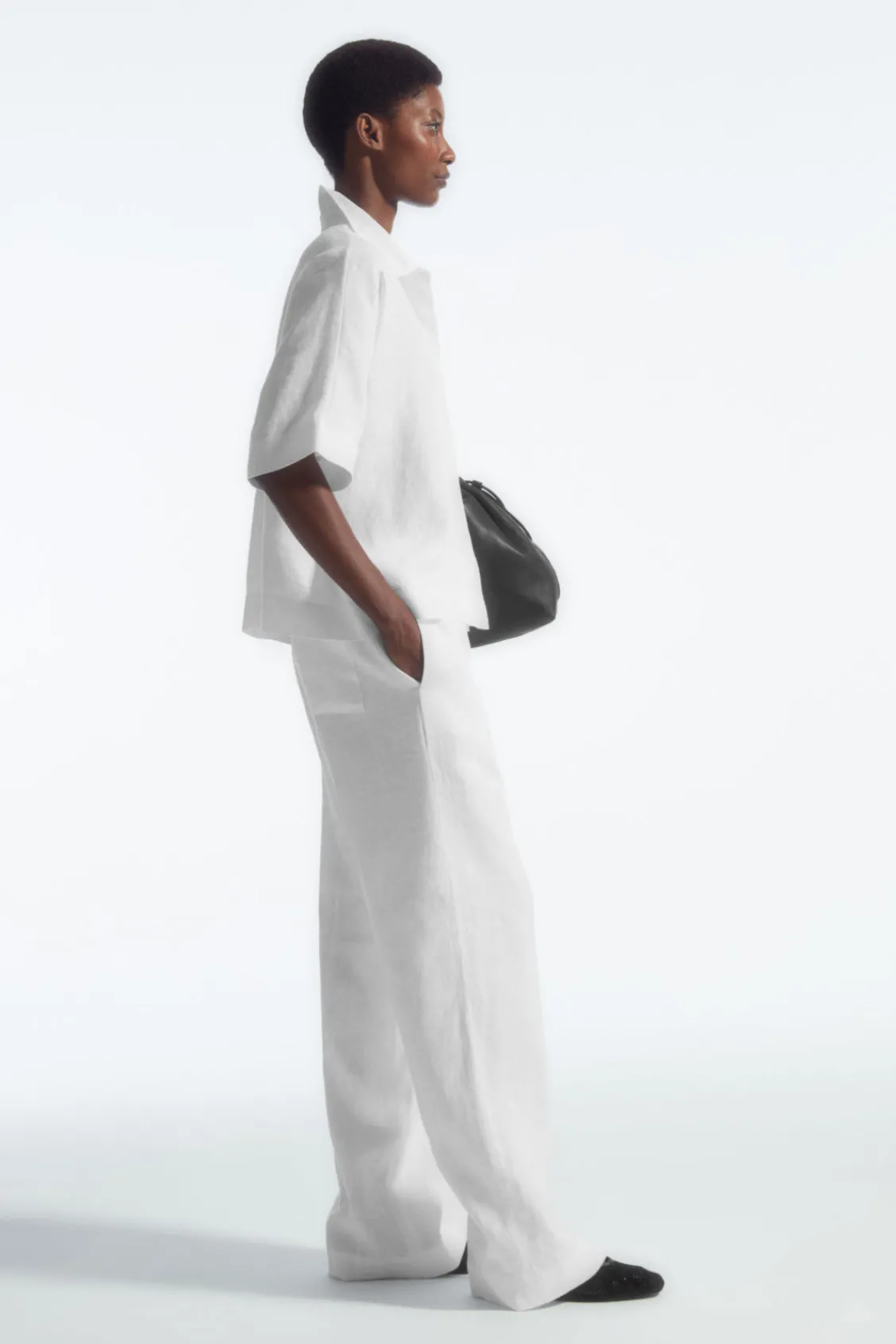COS SHORT-SLEEVED LINEN SHIRT-Women Shirts & Blouses | Tops