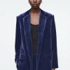 COS SILK-BLEND VELVET BLAZER-Women Vests & Tailoring | Coats & Jackets
