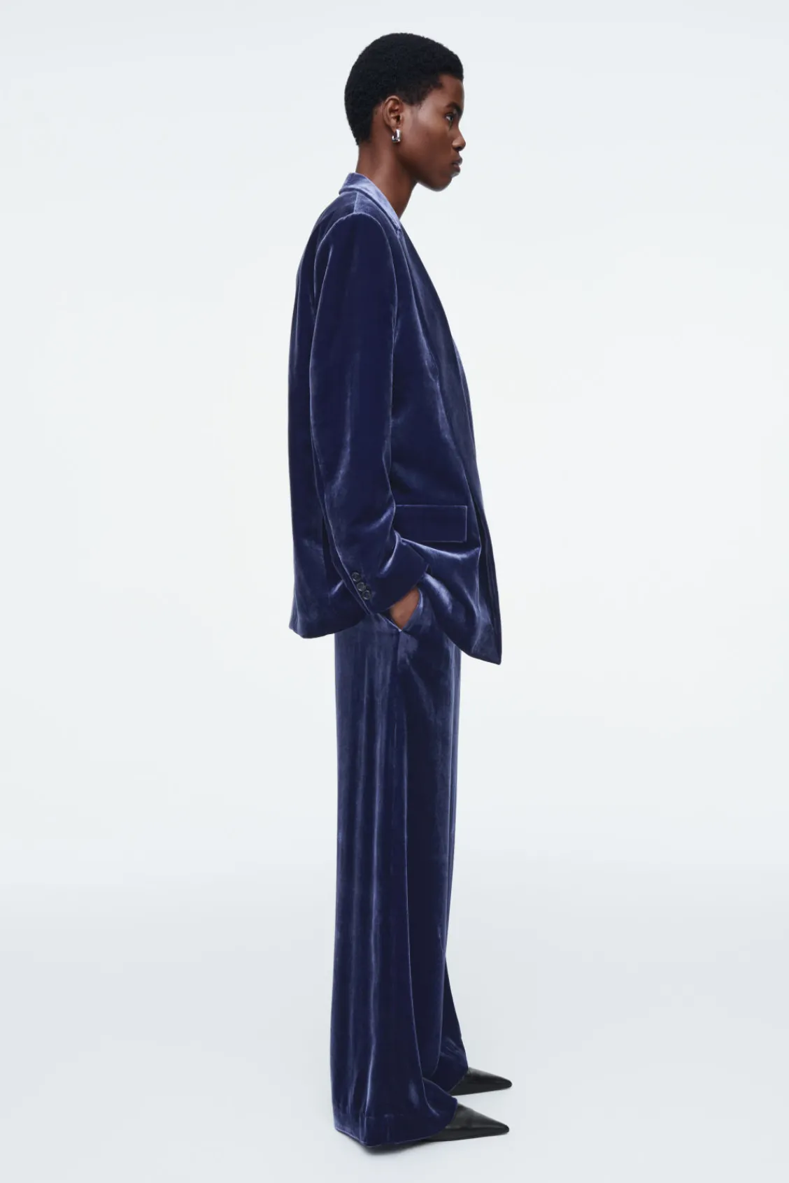 COS SILK-BLEND VELVET BLAZER-Women Vests & Tailoring | Coats & Jackets