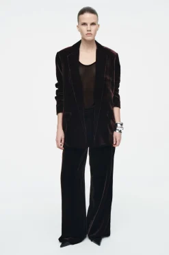 COS SILK-BLEND VELVET BLAZER-Women Vests & Tailoring | Coats & Jackets