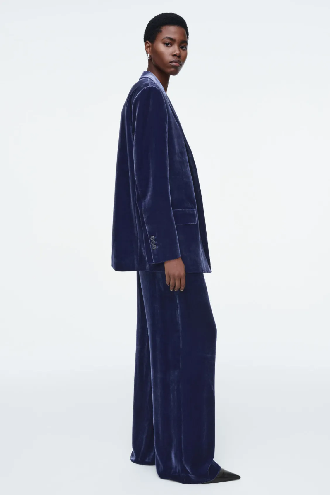 COS SILK-BLEND VELVET PANTS-Women Vests & Tailoring | Pants
