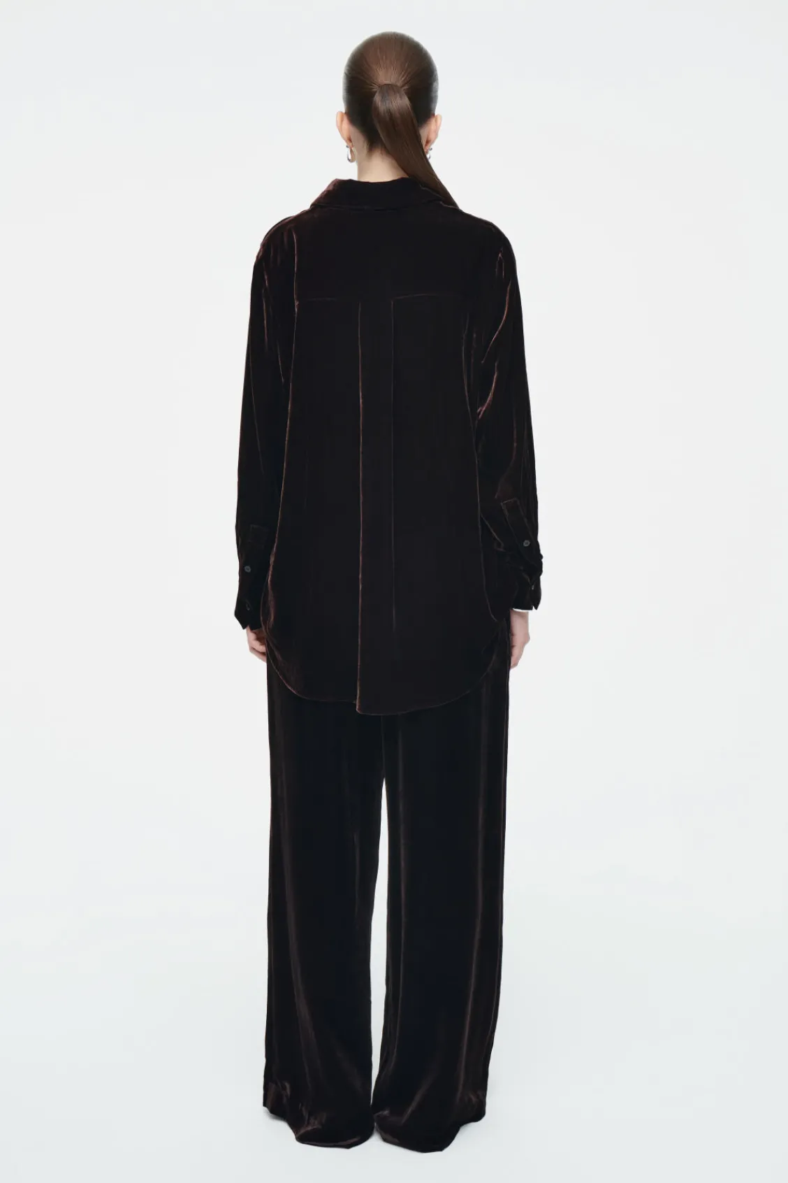 COS SILK-BLEND VELVET SHIRT-Women Shirts & Blouses | Tops