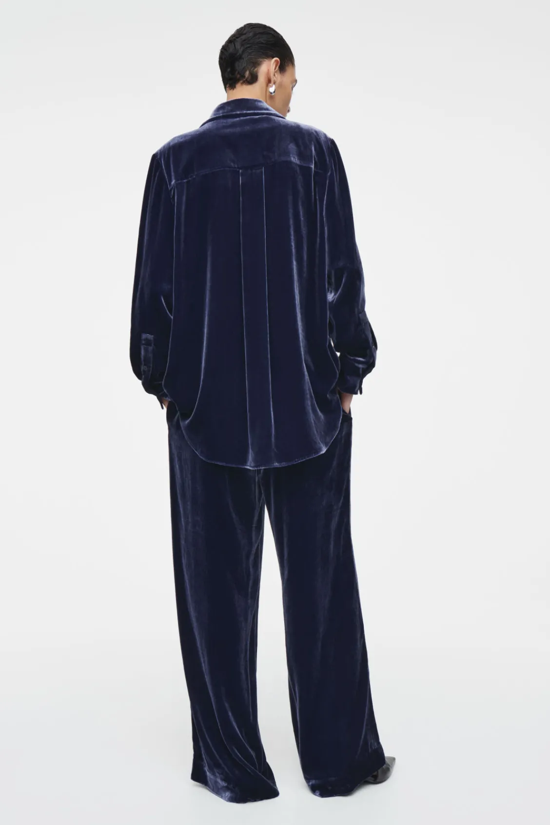 COS SILK-BLEND VELVET SHIRT-Women Shirts & Blouses | Tops
