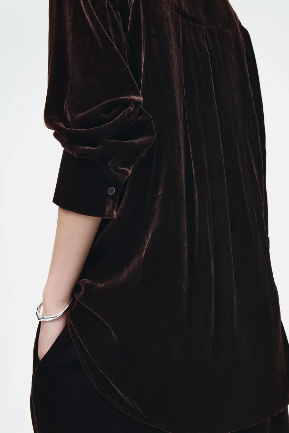 COS SILK-BLEND VELVET SHIRT-Women Shirts & Blouses | Tops