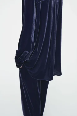 COS SILK-BLEND VELVET SHIRT-Women Shirts & Blouses | Tops