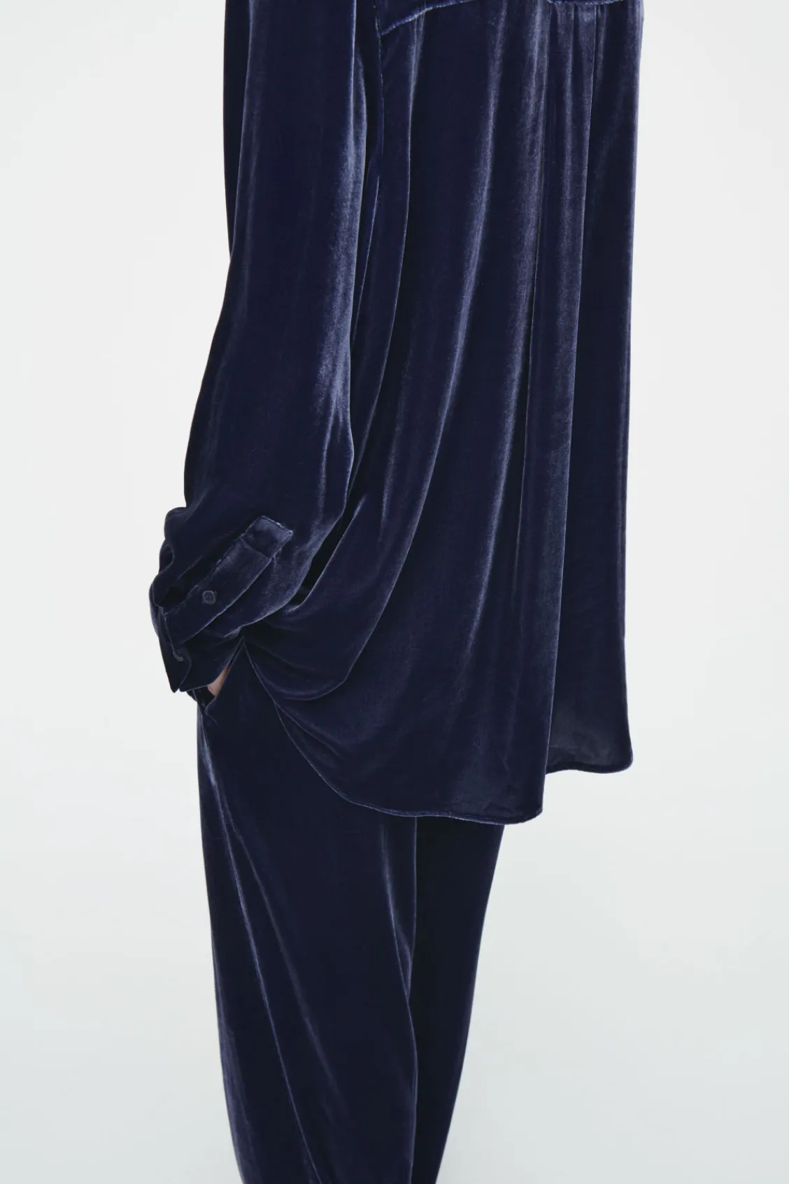 COS SILK-BLEND VELVET SHIRT-Women Shirts & Blouses | Tops