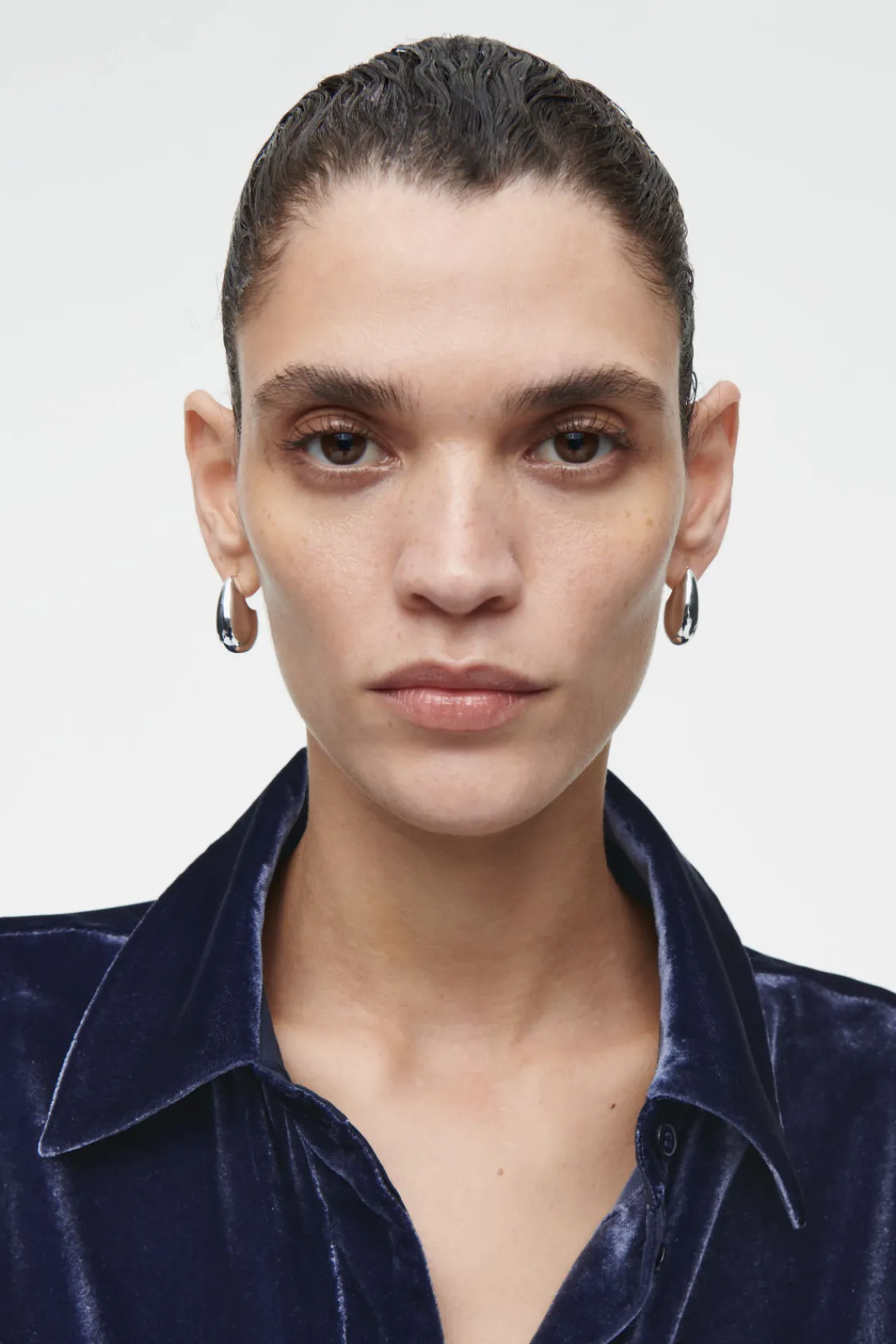 COS SILK-BLEND VELVET SHIRT-Women Shirts & Blouses | Tops