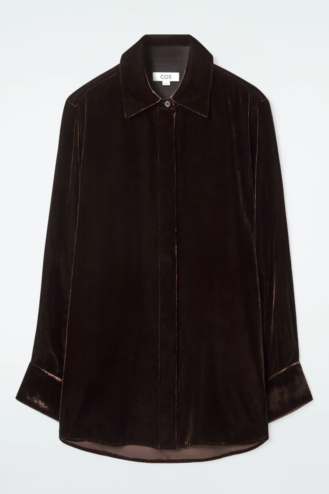 COS SILK-BLEND VELVET SHIRT-Women Shirts & Blouses | Tops