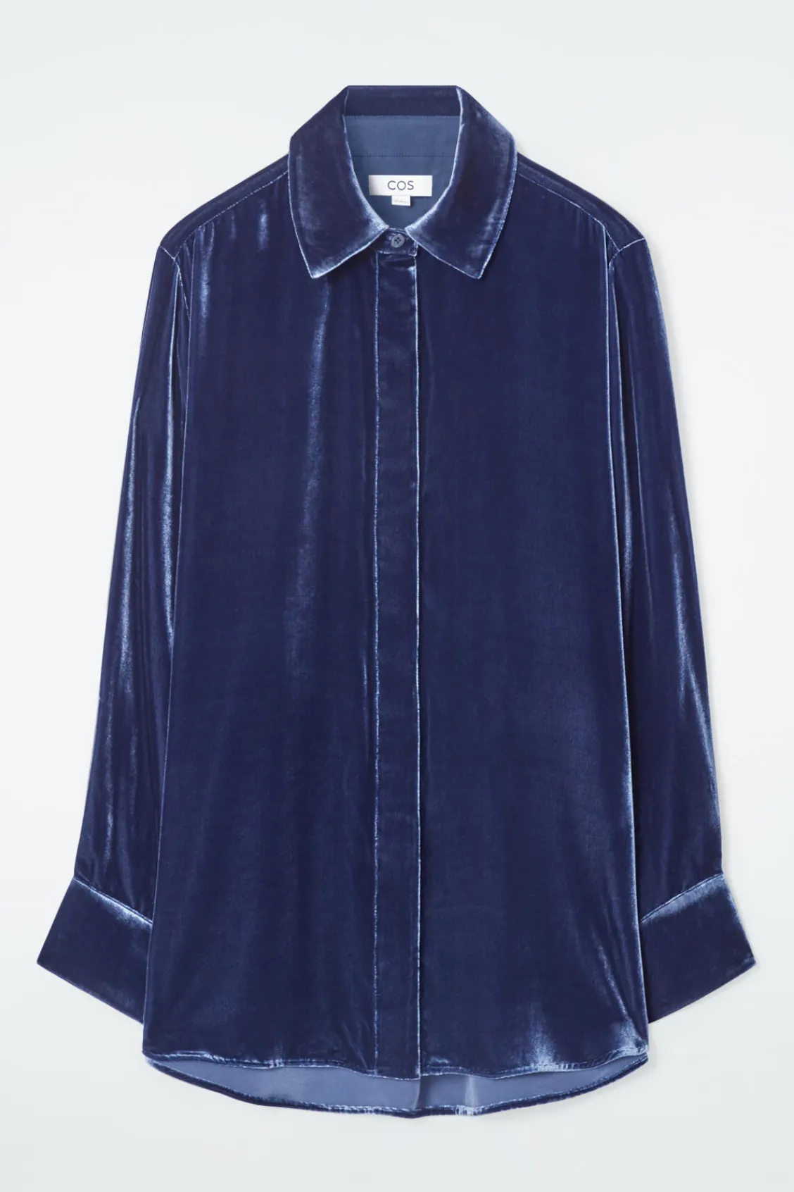 COS SILK-BLEND VELVET SHIRT-Women Shirts & Blouses | Tops