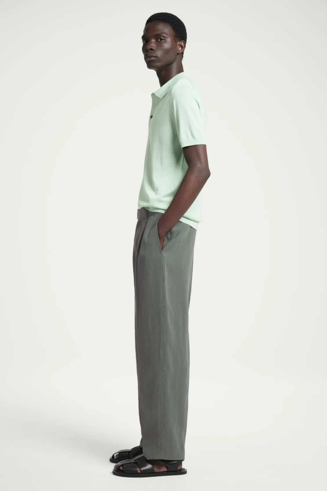 COS SLIM KNITTED SILK POLO SHIRT- Polo Shirts | Sweaters & Cardigans