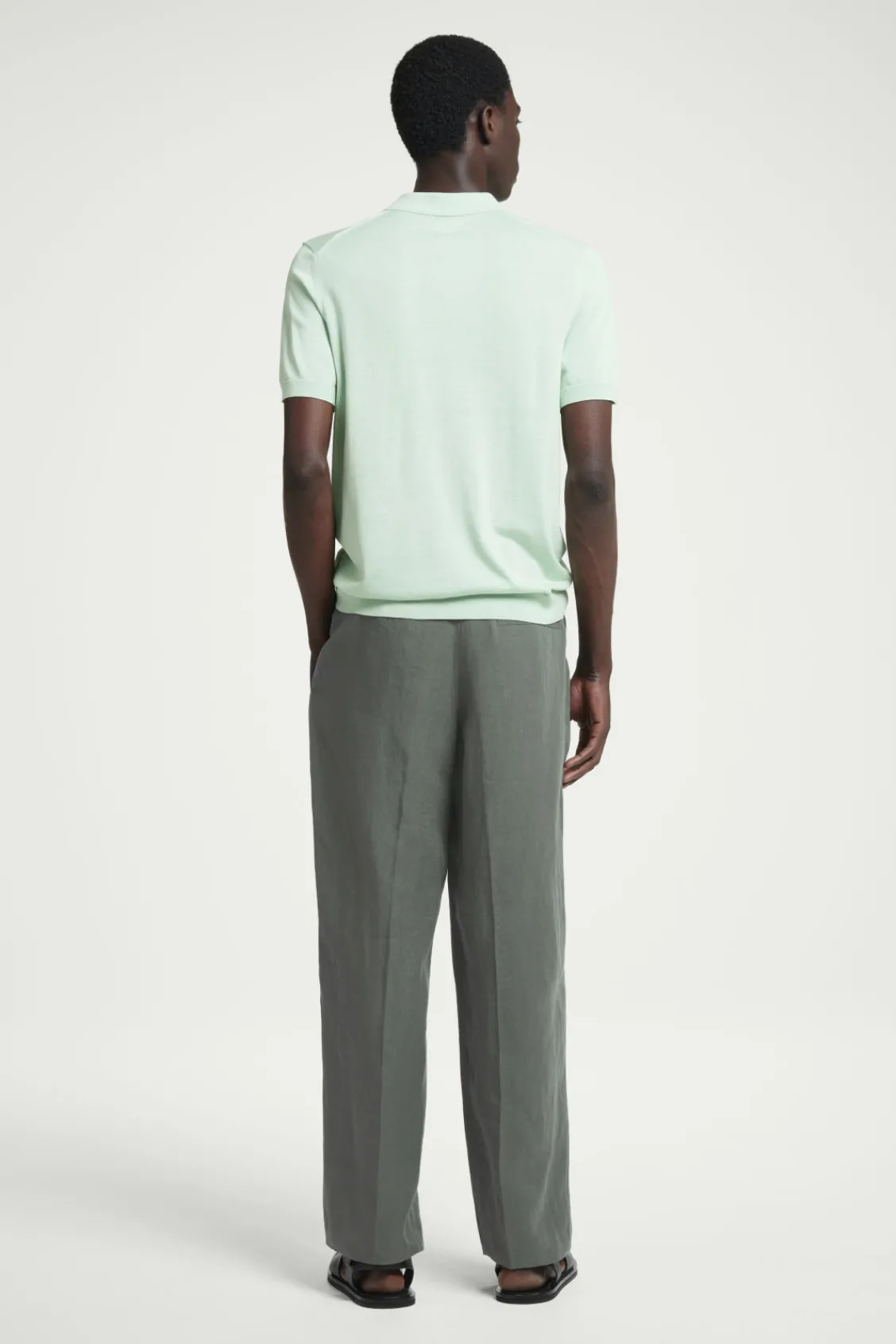 COS SLIM KNITTED SILK POLO SHIRT- Polo Shirts | Sweaters & Cardigans