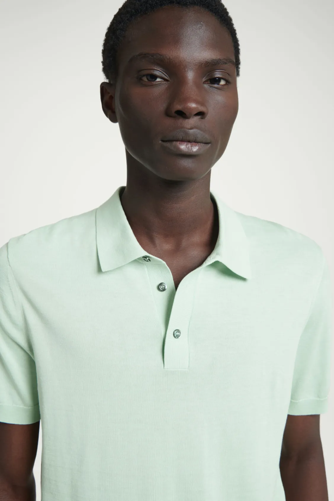 COS SLIM KNITTED SILK POLO SHIRT- Polo Shirts | Sweaters & Cardigans