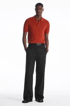 COS SLIM KNITTED SILK POLO SHIRT- Polo Shirts | Sweaters & Cardigans