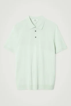 COS SLIM KNITTED SILK POLO SHIRT- Polo Shirts | Sweaters & Cardigans