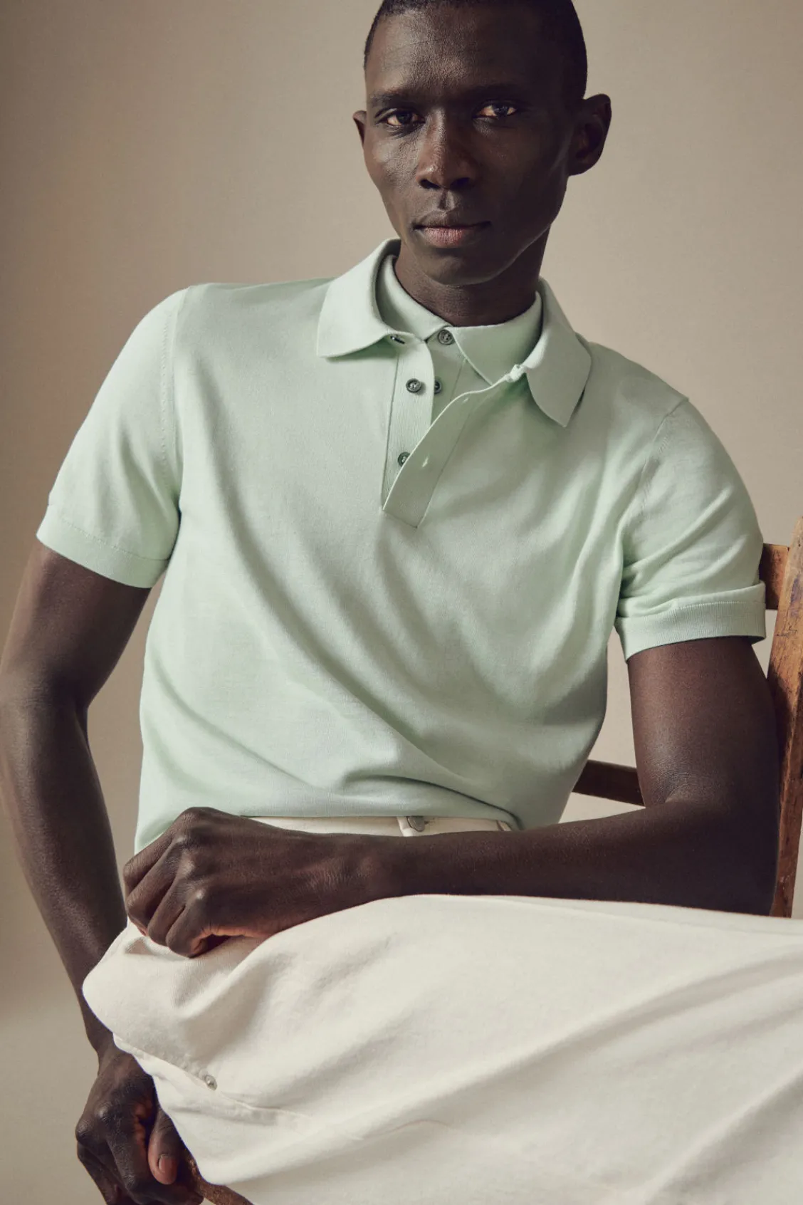 COS SLIM KNITTED SILK POLO SHIRT- Polo Shirts | Sweaters & Cardigans