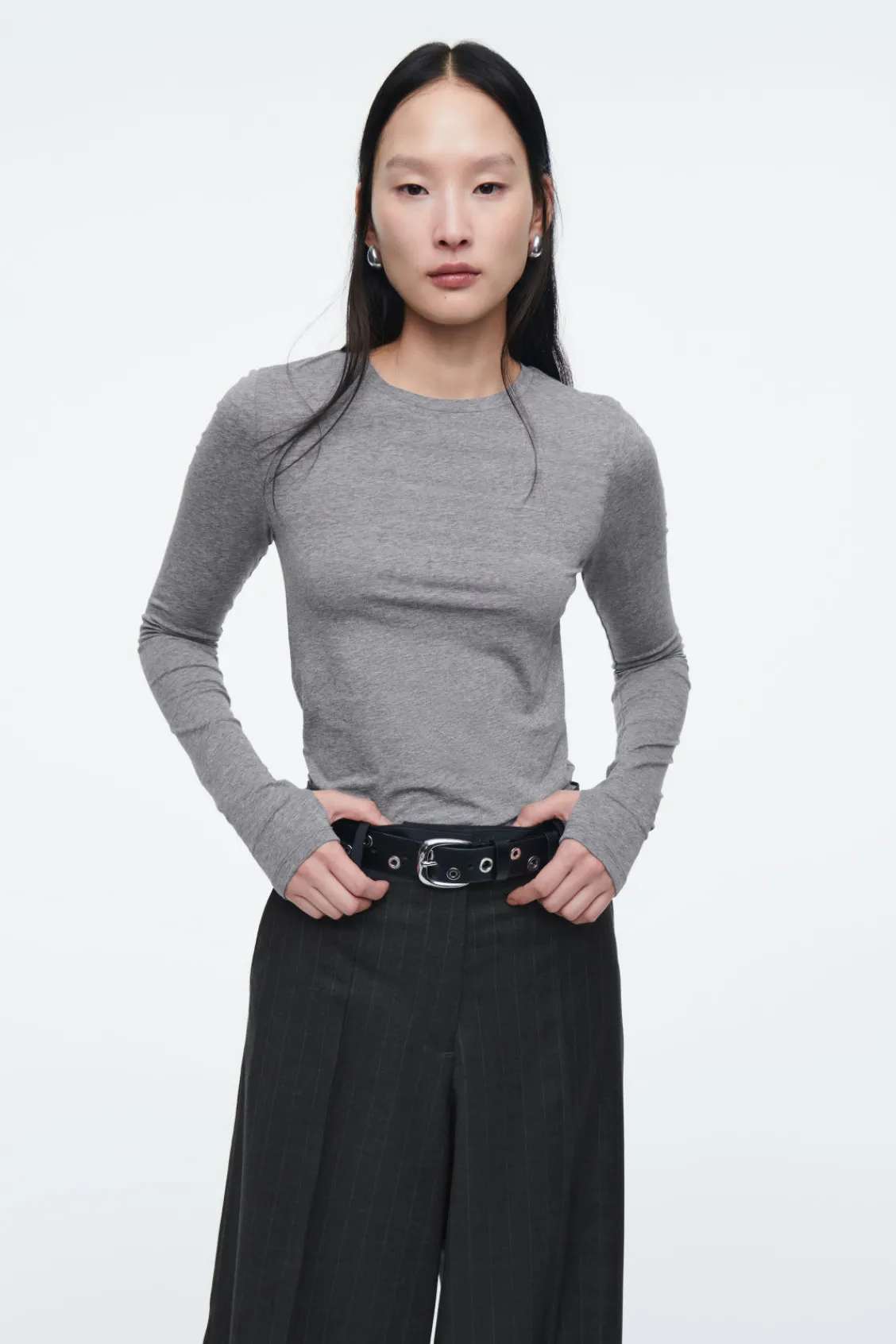 COS SLIM LONG-SLEEVE TOP-Women Tops