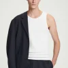 COS SLIM RIBBED COTTON TANK TOP- T-Shirts