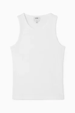 COS SLIM RIBBED COTTON TANK TOP- T-Shirts