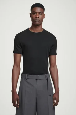COS SLIM RIBBED COTTON T-SHIRT- T-Shirts
