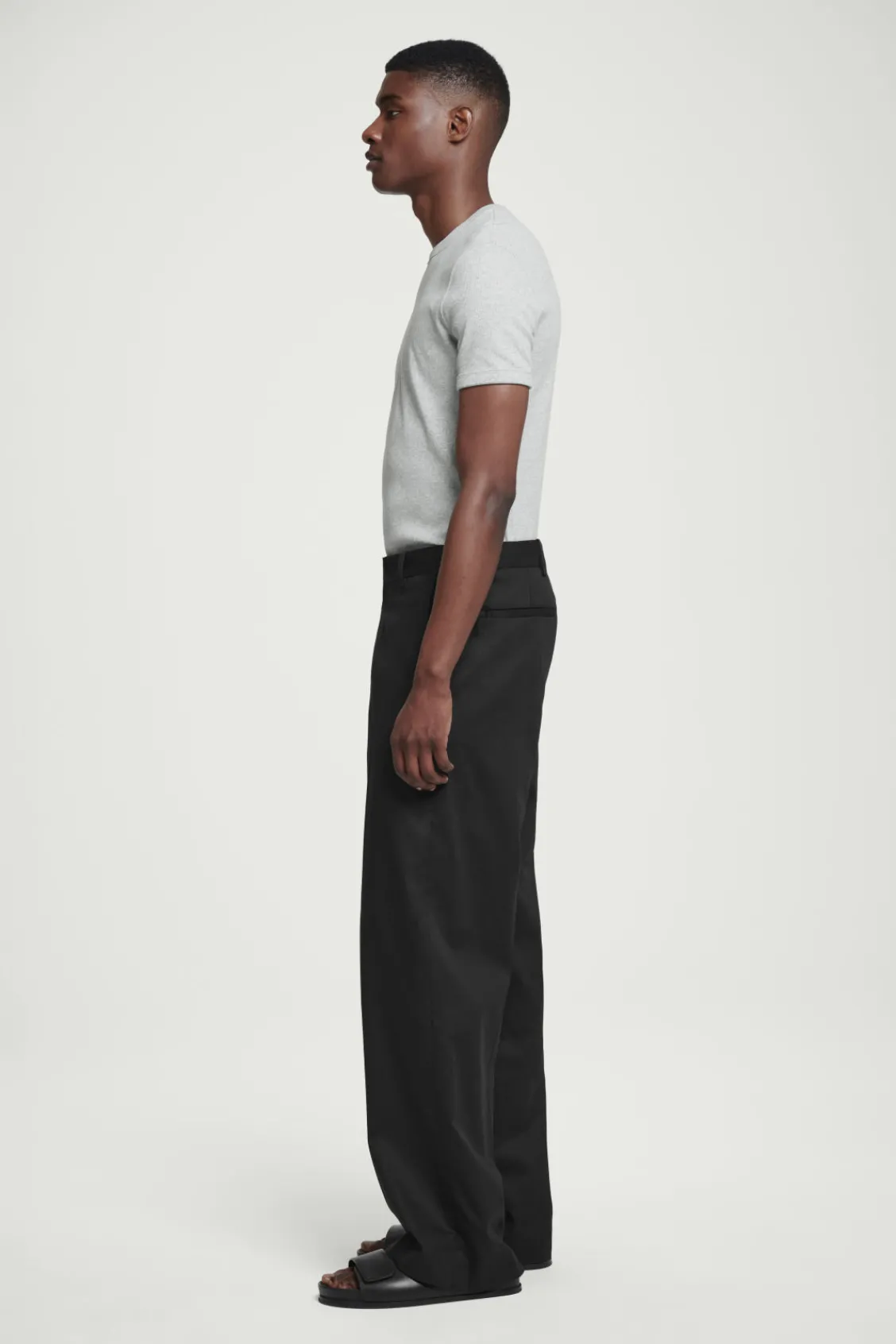 COS SLIM RIBBED COTTON T-SHIRT- T-Shirts
