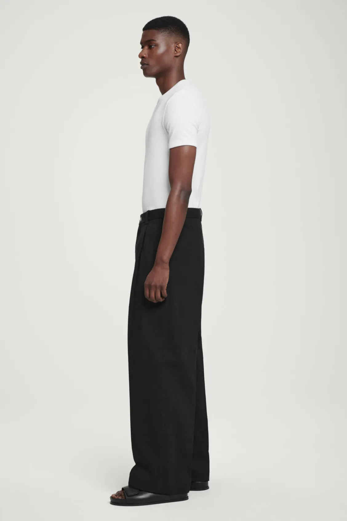COS SLIM RIBBED COTTON T-SHIRT- T-Shirts
