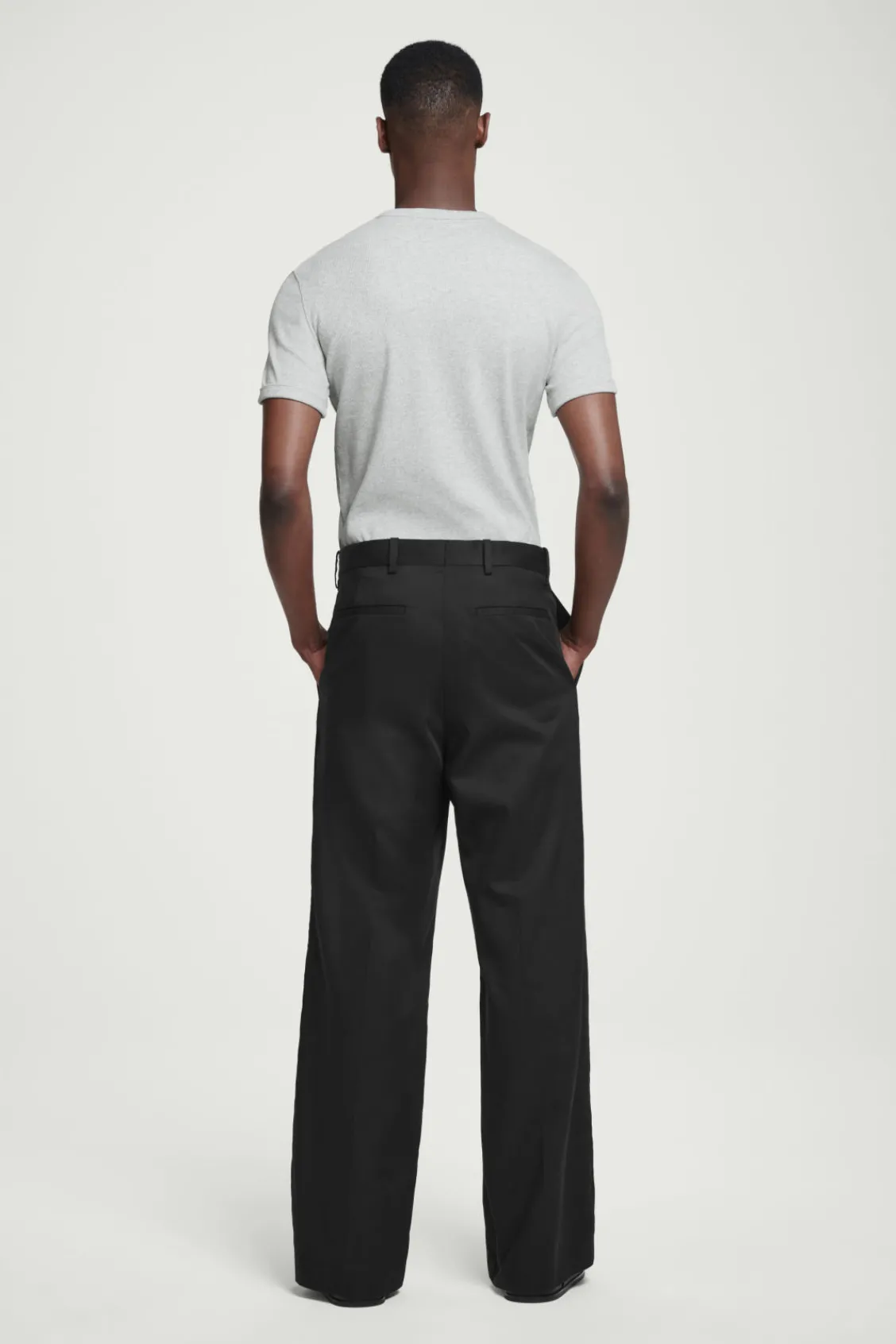 COS SLIM RIBBED COTTON T-SHIRT- T-Shirts