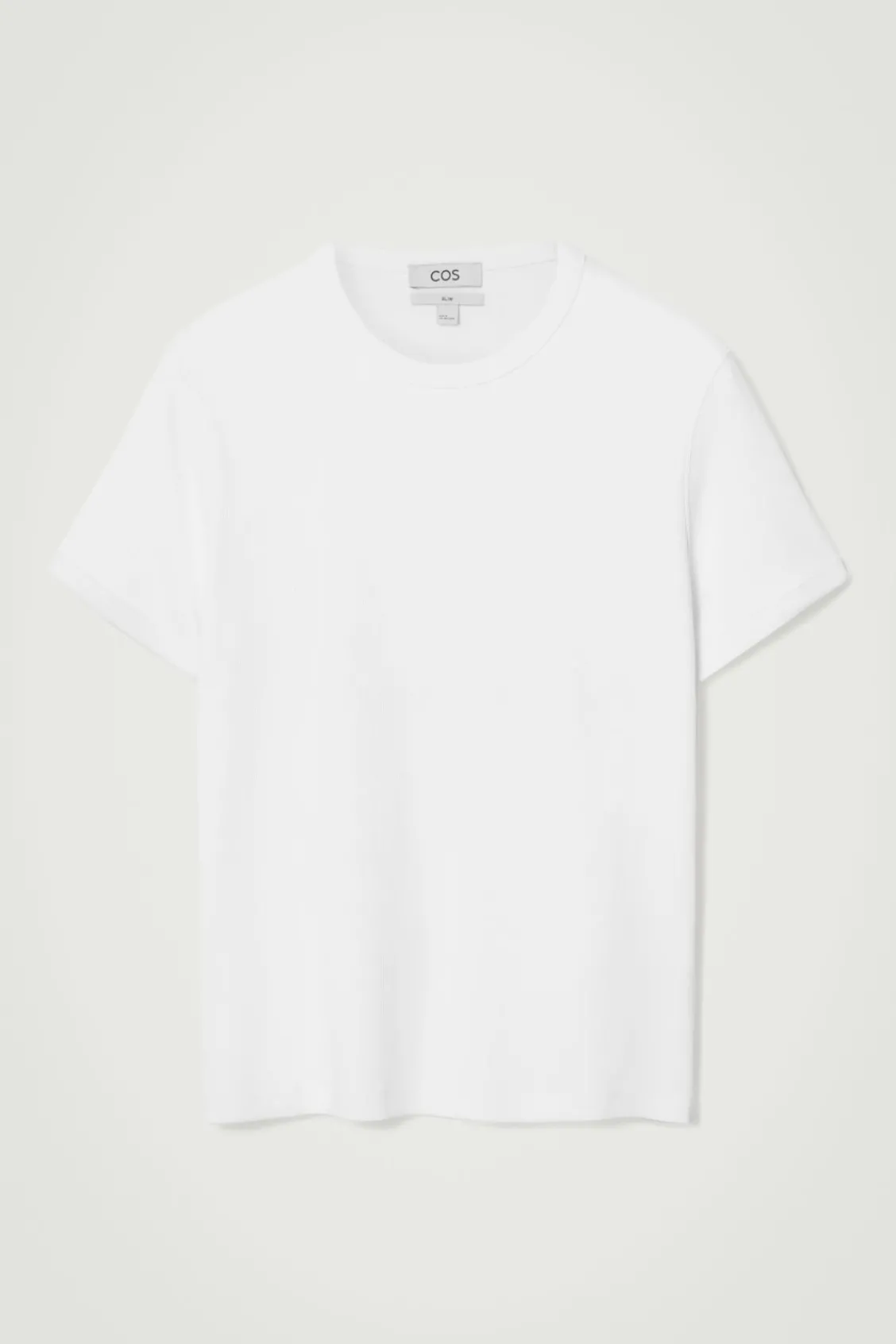 COS SLIM RIBBED COTTON T-SHIRT- T-Shirts