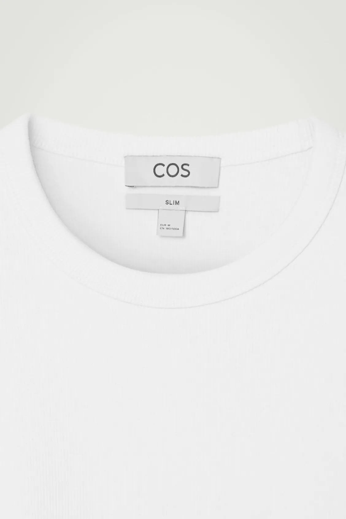 COS SLIM RIBBED COTTON T-SHIRT- T-Shirts